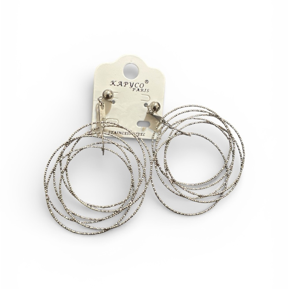Kapyco Paris Stainless Steel Multi-Hoop Earrings